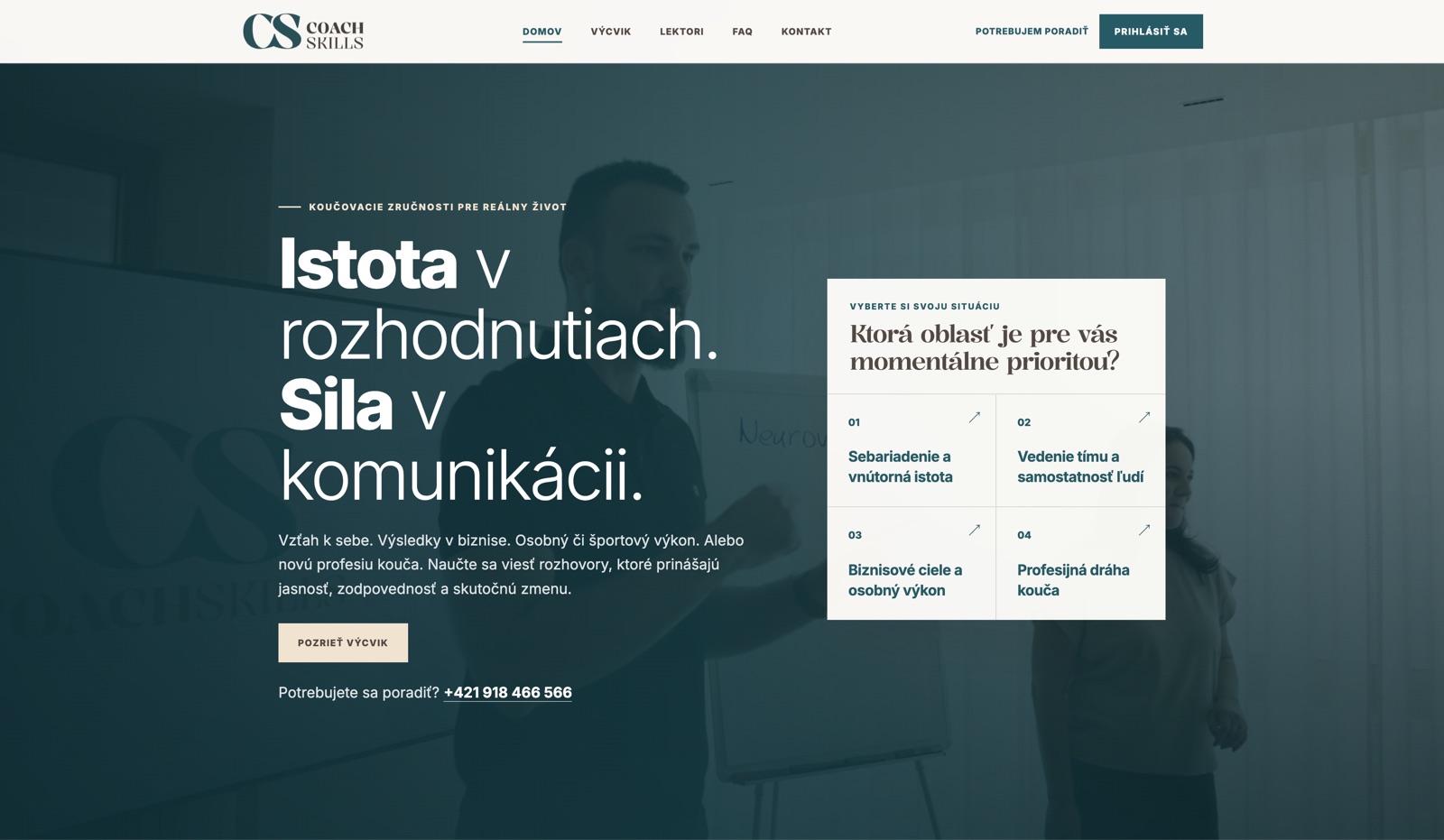 Náhľad webstránky Coach Skills